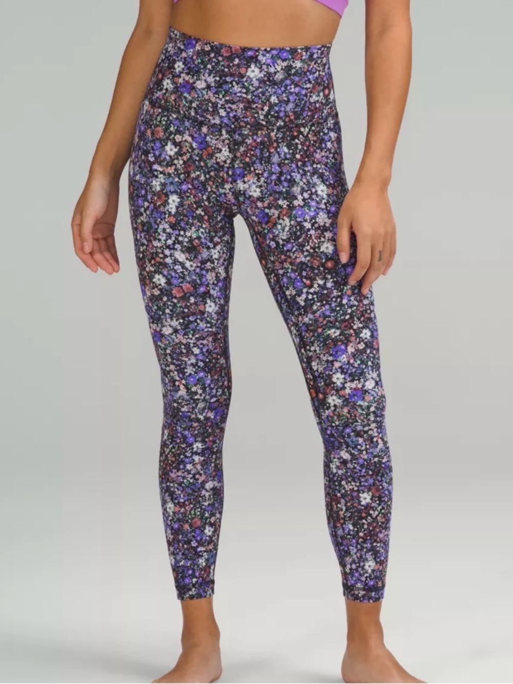 NWOT lululemon 2 Wunder under High rise Align Multicolor Floral Leggings *CROP*